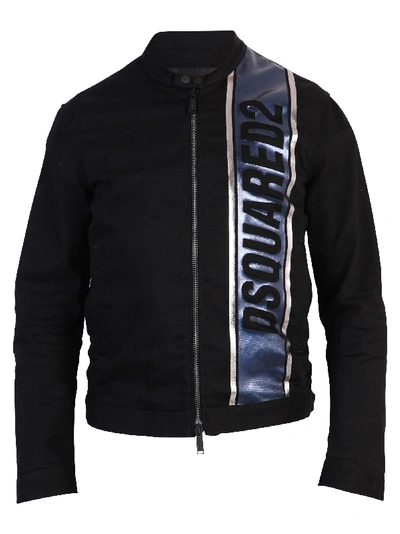 Shop Dsquared2 Black Branded Jacket