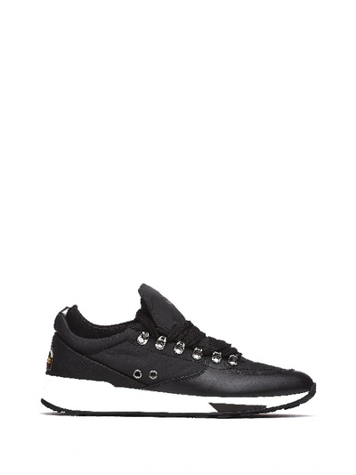 Shop Barracuda Sneakers In Leatehr And Fabric In Nero