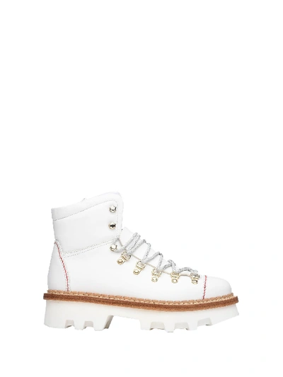 Shop Barracuda White Leather Ankle Boots In Biano