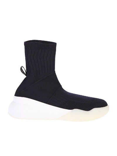 Shop Stella Mccartney Black Stretch Upper Sneakers In Blue