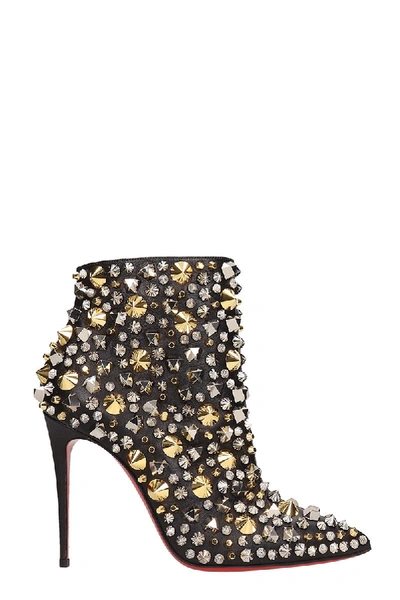 Shop Christian Louboutin Black Leather So Full Kate Ankle Boots
