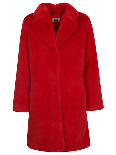 Shop Betta Corradi Fur Coat In Red