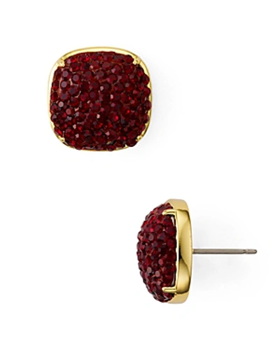 Shop Kate Spade New York Pave Encrusted Stud Earrings In Red/gold