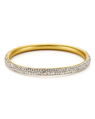 Shop Kate Spade New York Gold-plated Pave Bangle Bracelet In Clear/gold