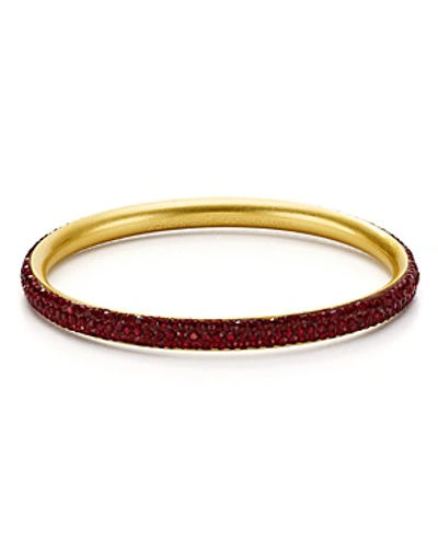 Shop Kate Spade New York Gold-plated Pave Bangle Bracelet In Red/gold