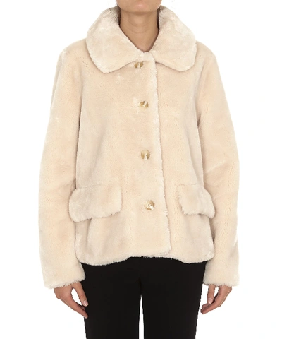 Stand Studio Stand Noemie Eco Fur Jacket In Off White | ModeSens