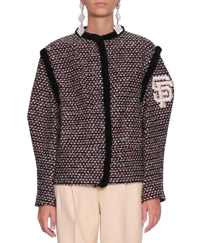 Shop Gucci Giants Multicolor Tweed Jacket