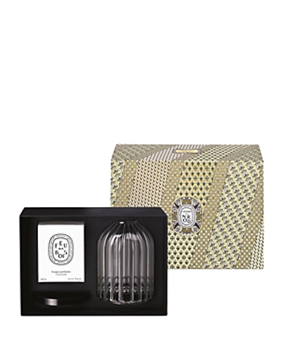Shop Diptyque Feu De Bois Scented Candle & Holder Gift Set