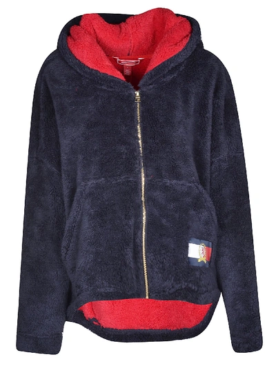 Shop Tommy Hilfiger Contrast Lining Hoodie In Blue