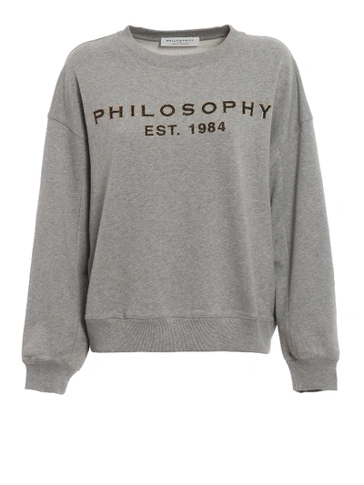 Shop Philosophy Di Lorenzo Serafini Philosophy Logo Print Sweatshirt In Grigio