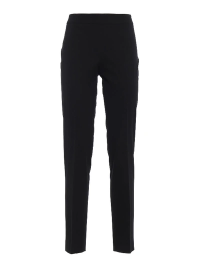 Shop Moschino Plain Trousers In Black