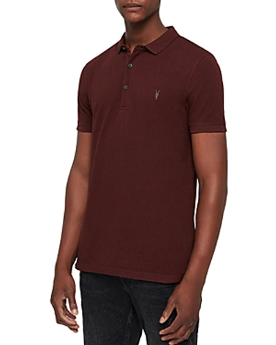Shop Allsaints Reform Slim Fit Polo Shirt In Dark Rust