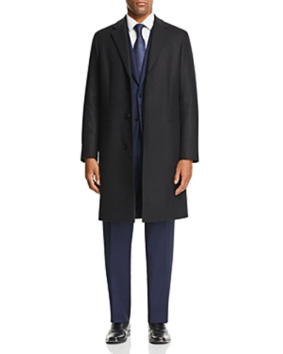 Shop Theory Melton Wool Topcoat In Navy Eclipse