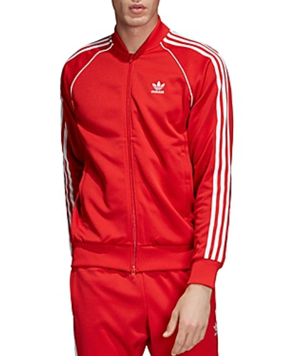 Shop Adidas Originals Superstar Track Jacket In Red