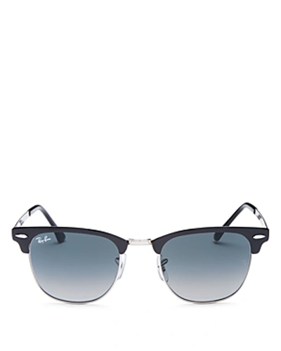 Shop Ray Ban Ray-ban Men's Clubmaster Sunglasses, 51mm In Silver/black