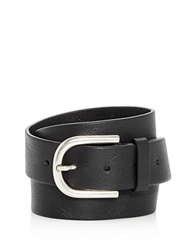 Shop To Boot New York Men's Burnished Buckle Leather Belt In Black