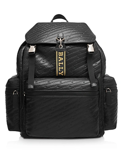 Shop Bally Crew Leather Backpack In Black