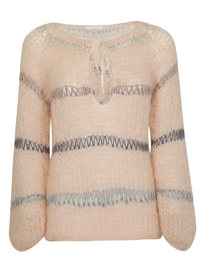 Shop Maiami Knitted Sweater In Nude