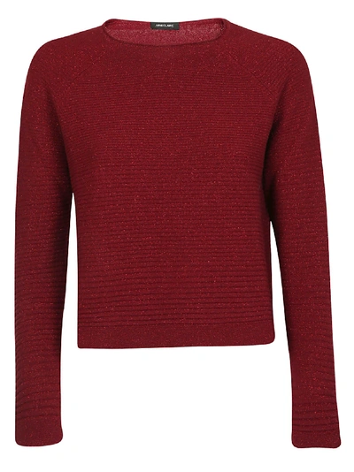 Shop Anneclaire Classic Sweater In Rosso Scuro