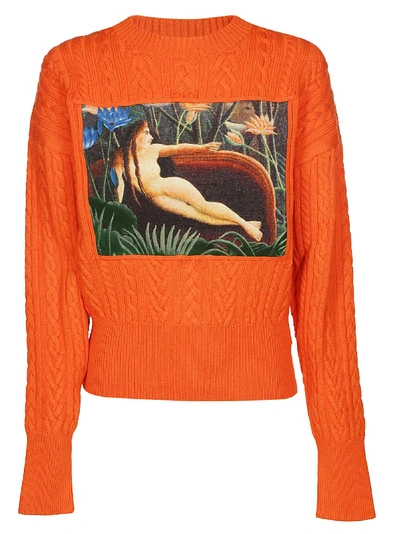 Shop Kenzo Cable Knit Sweater In Orange