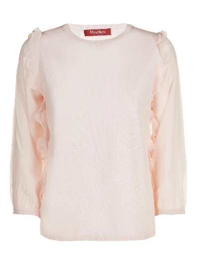 Shop Max Mara Ruffle Trim Sweater In Pink