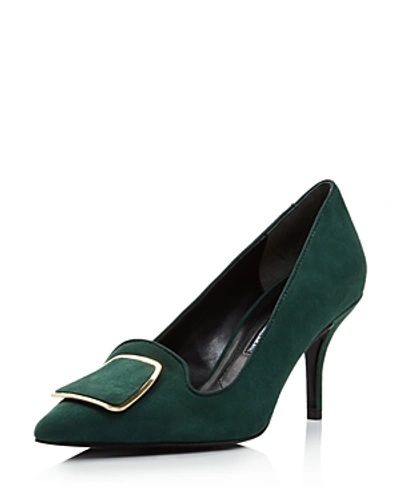 Shop Charles David Women's Aramina Pointed Toe High-heel Pumps In Hunter Green Suede