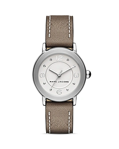 Shop Marc Jacobs Riley Leather Strap Watch, 28mm In White