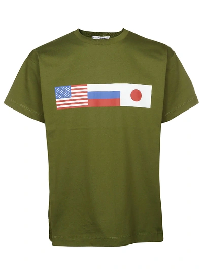 Gosha Rubchinskiy Flag Print T-shirt In Green