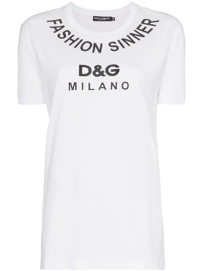 Shop Dolce & Gabbana T-shirt In Wbianco Ottico