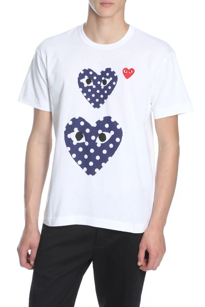 Shop Comme Des Garçons Play Short Sleeve T-shirt In Bianco