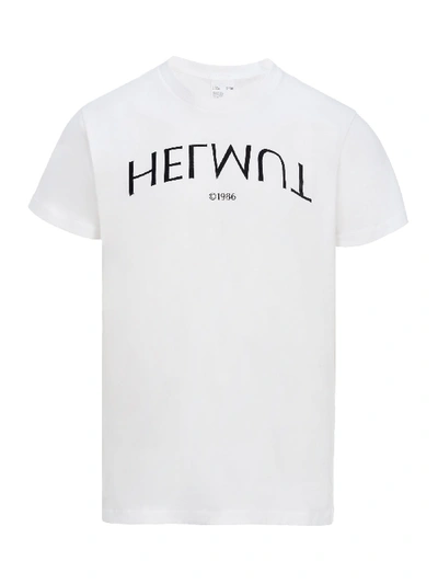 Shop Helmut Lang Tshirt Logo In White