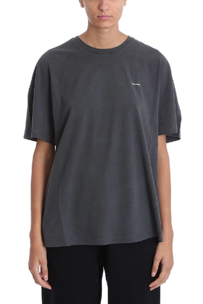 Shop Balenciaga Logo Printed Cocoon T-shirt In Grey