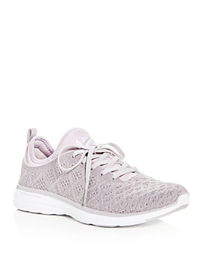 Shop Apl Athletic Propulsion Labs Women's Phantom Techloom Knit Lace Up Sneakers In Raindrop/white