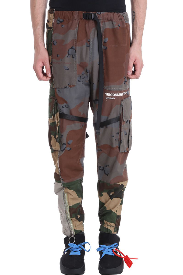 off white reconstructed camo pants
