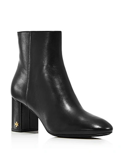 Shop Tory Burch Women's Brooke Round Toe Leather Booties In Perfect Black