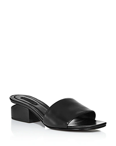 Shop Alexander Wang Women's Lou Leather Slides In Black