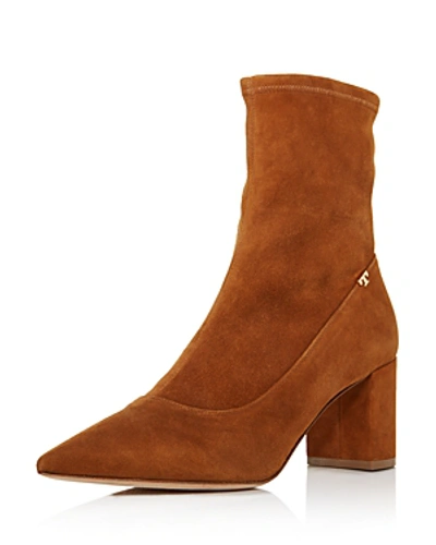 Shop Tory Burch Women's Penelope Suede Booties In Deep Vicuna