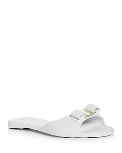 Shop Ferragamo Women's Cirella Slide Sandals In New Bianco