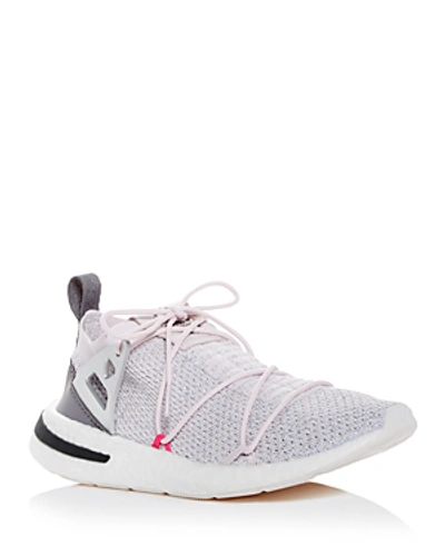 Shop Adidas Originals Women's Arkyn Knit Lace Up Sneakers In Orchid Tint/gray