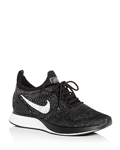 Shop Nike Women's Air Zoom Mariah Fk Racer Knit Lace Up Sneakers In Black/white