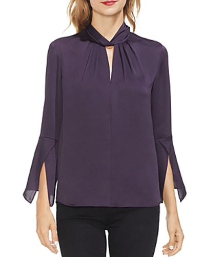Shop Vince Camuto Handkerchief-sleeve Blouse In Gilded Plum