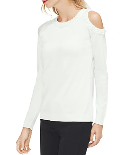 Shop Vince Camuto Embellished-collar Sweater In Antique White