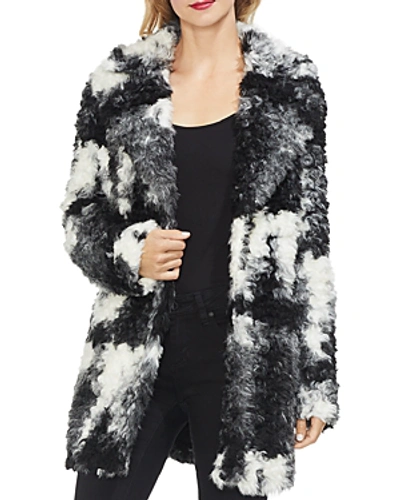 Shop Vince Camuto Marled Faux Fur Coat In Rich Black