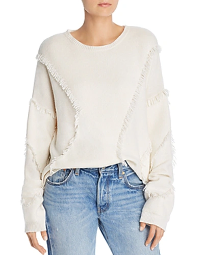 Shop Atm Anthony Thomas Melillo Fringe-trimmed Sweater In Chalk