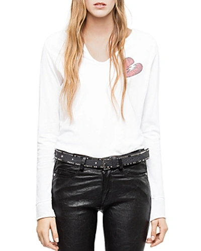 Shop Zadig & Voltaire Strass Embellished Tee In Blanc