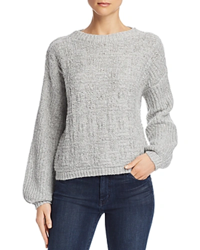 Shop Sage The Label Sunday Feels Crosshatch Sweater In Heather Gray