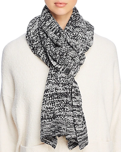 Shop Eileen Fisher Marled Knit Scarf In Black/white