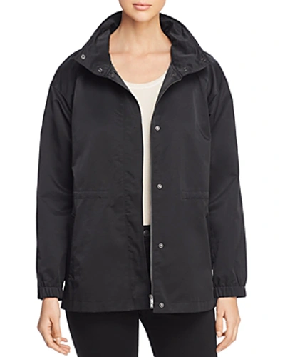 Shop Eileen Fisher Stand-collar Jacket In Black