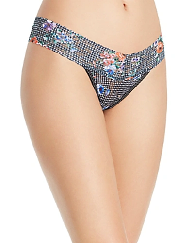 Shop Hanky Panky Petite Low-rise Thong In Checkered Floral