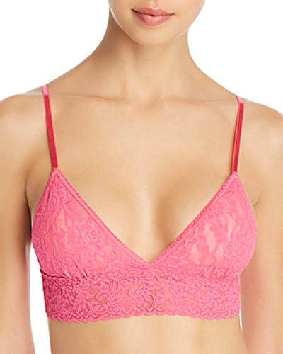 Shop Hanky Panky Padded Lace Bralette In Flamboyant Pink